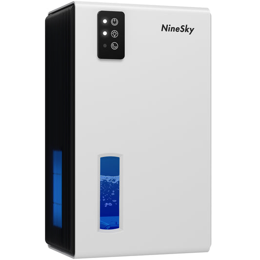 NineSky Dehumidifier for Home, 95 OZ Water Tank, (800 sq.ft) Dehumidifiers for Bathroom Bedroom with Auto Shut Off,7 Colors LED Light(White)