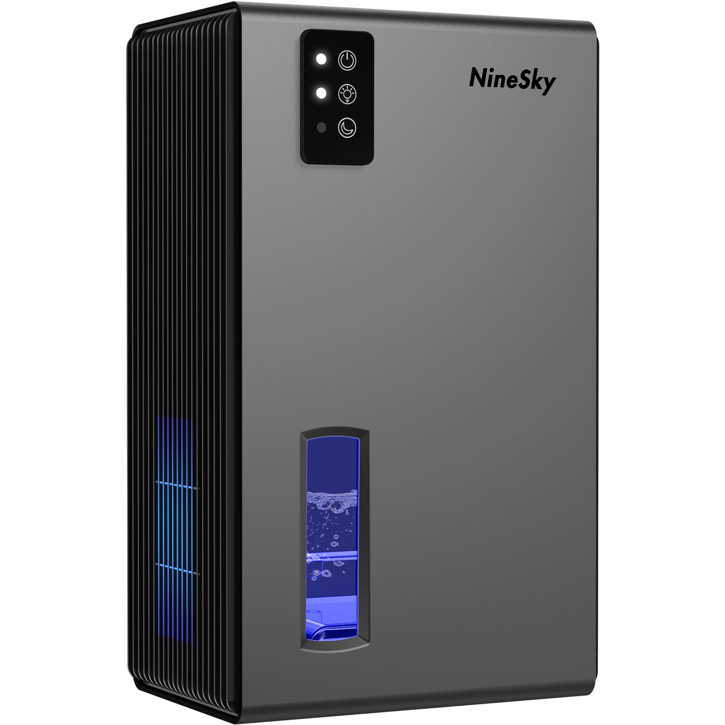 NineSky Dehumidifiers for Home, 95 OZ Water Tank, (1000 sq.ft) Dehumidifiers for Bathroom Bedroom Basement with Auto Shut Off,7 Colors LED Light (Gray)